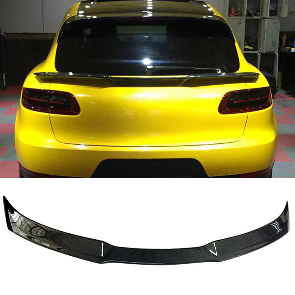 Car Rear Trunk Spoiler Wing For Porsche Macan 2014 - 2017 Rear Trunk Boot Lip Wing Middle Spoiler Carbon Fiber