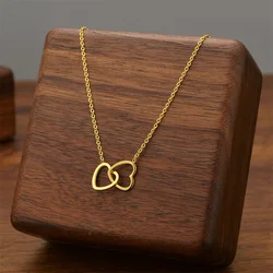 316L Stainless Steel New Fashion Upscale Jewelry Interweave Love Heart Lovers Charms Chain Choker Necklaces Pendants For Women