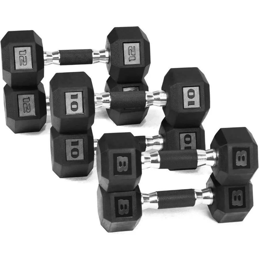 WF إمدادات رياضية المطاط المغلفة عرافة الدمبل مع قبضة مطاطية مقبض احيط لقوة التنغيم العضلات بناء الجسم بالكامل #1