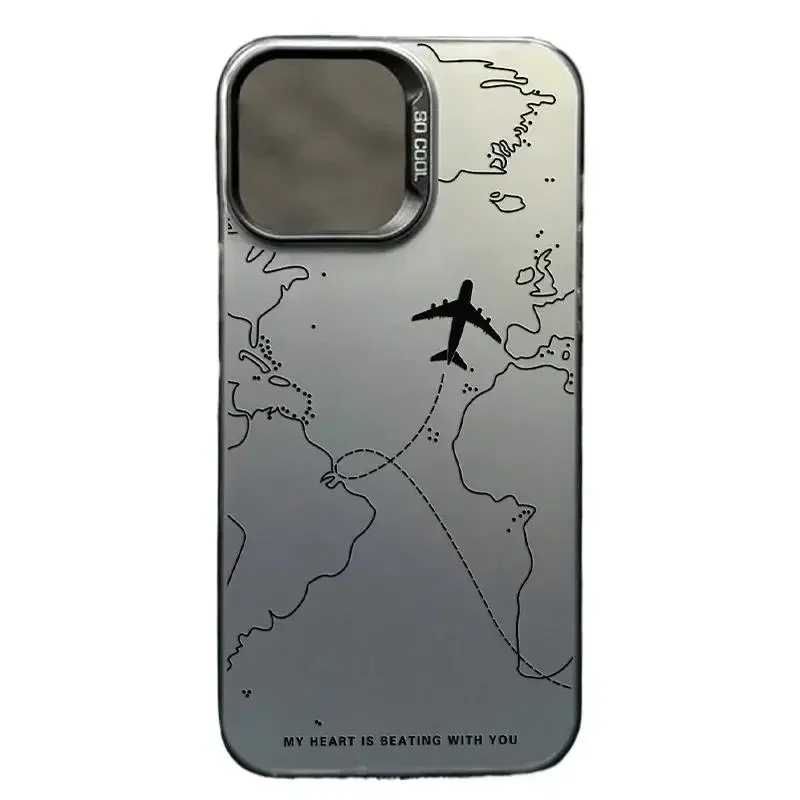 Travel-Inspired Airplane for iPhone 16E 15 Pro Max 11 12 13 Mini 14 XS XR 7 8 Plus Shockproof Screen Protector Casing image 6