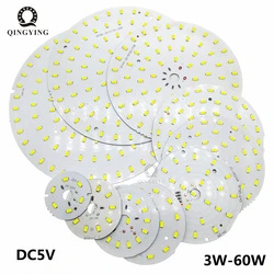 스포트라이트 천장 조명용 LED 램프 패널, 흰색, 5V 라이트 보드, 3W, 5W, 7W, 9W, 12W, 24W, 36W, 40W, 50W, 60W, 46mm-186mm, 10 개