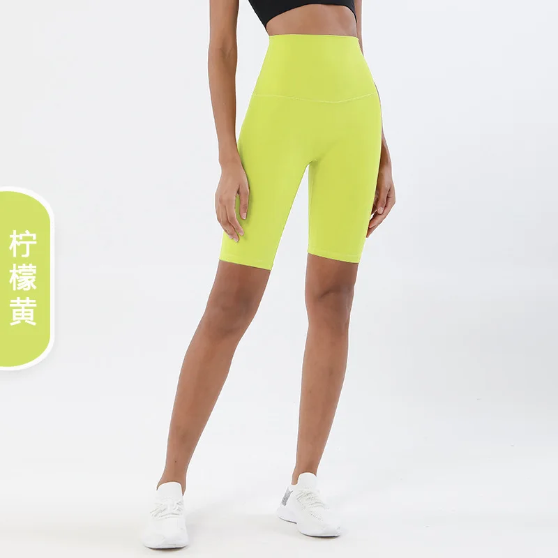 

Новые двусторонние полированные узкие брюки для йоги персикового цвета с высокой талией, шорты с пятью точками без збентежений, бег для фитнеса