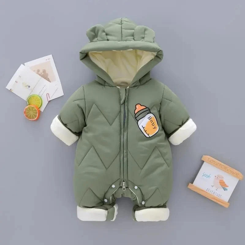 Newborn Baby Romper Cotton-padded Clothes Winter Boys and Girls Outing Jumpsuit Toddler Thickened Cotton-padded Coat