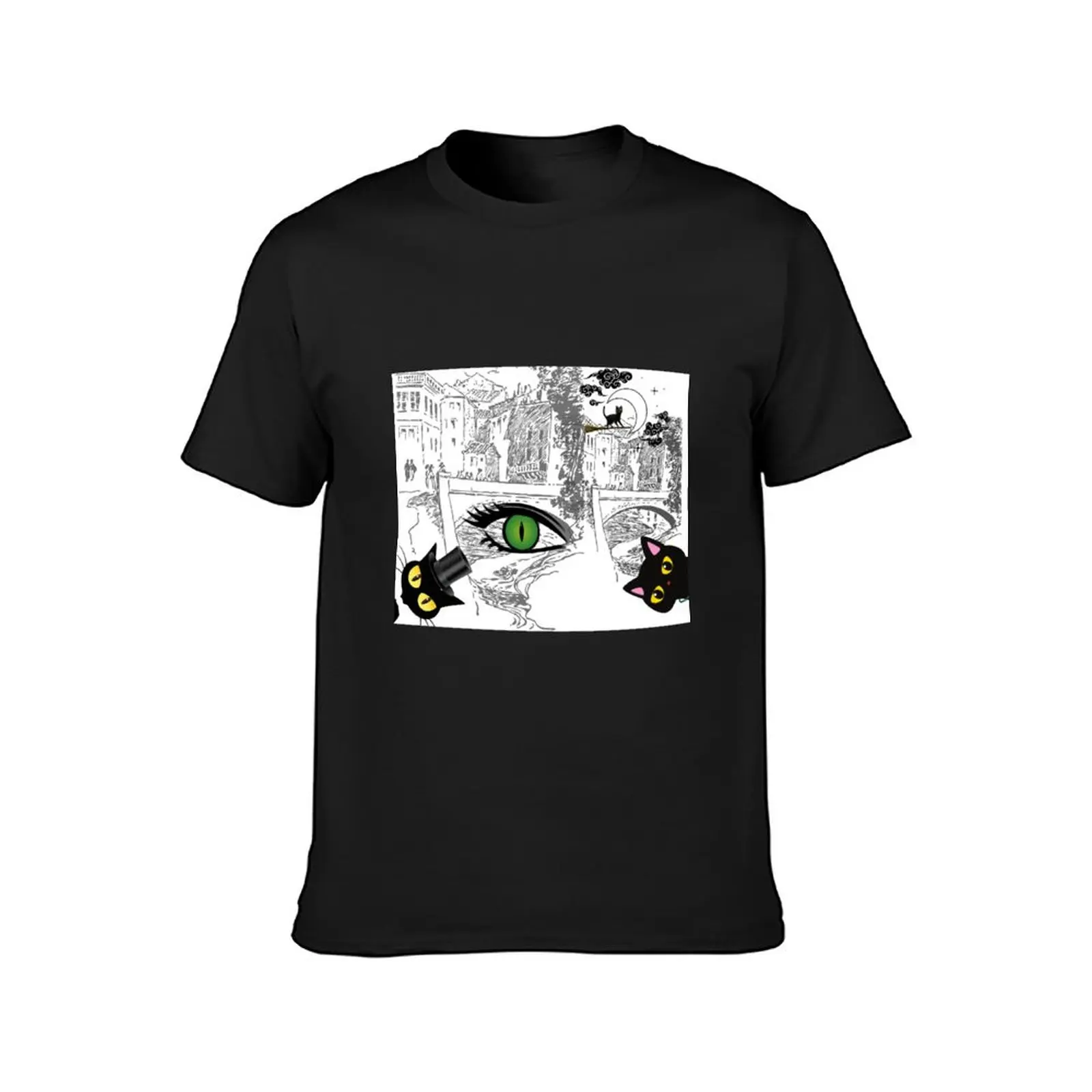 Old Town in the Paws of Wisdom T-Shirt anime plus sizes summer top boys whites Men's clothing