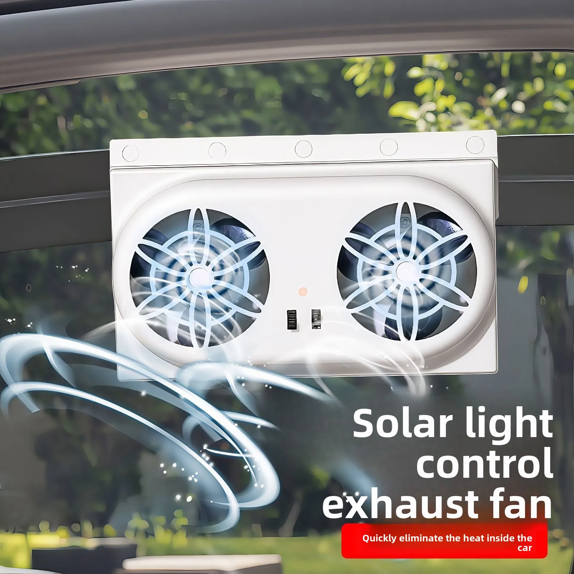 Solar  USB Car Fan, Summer Cooling & Air Circulation Ventilator
