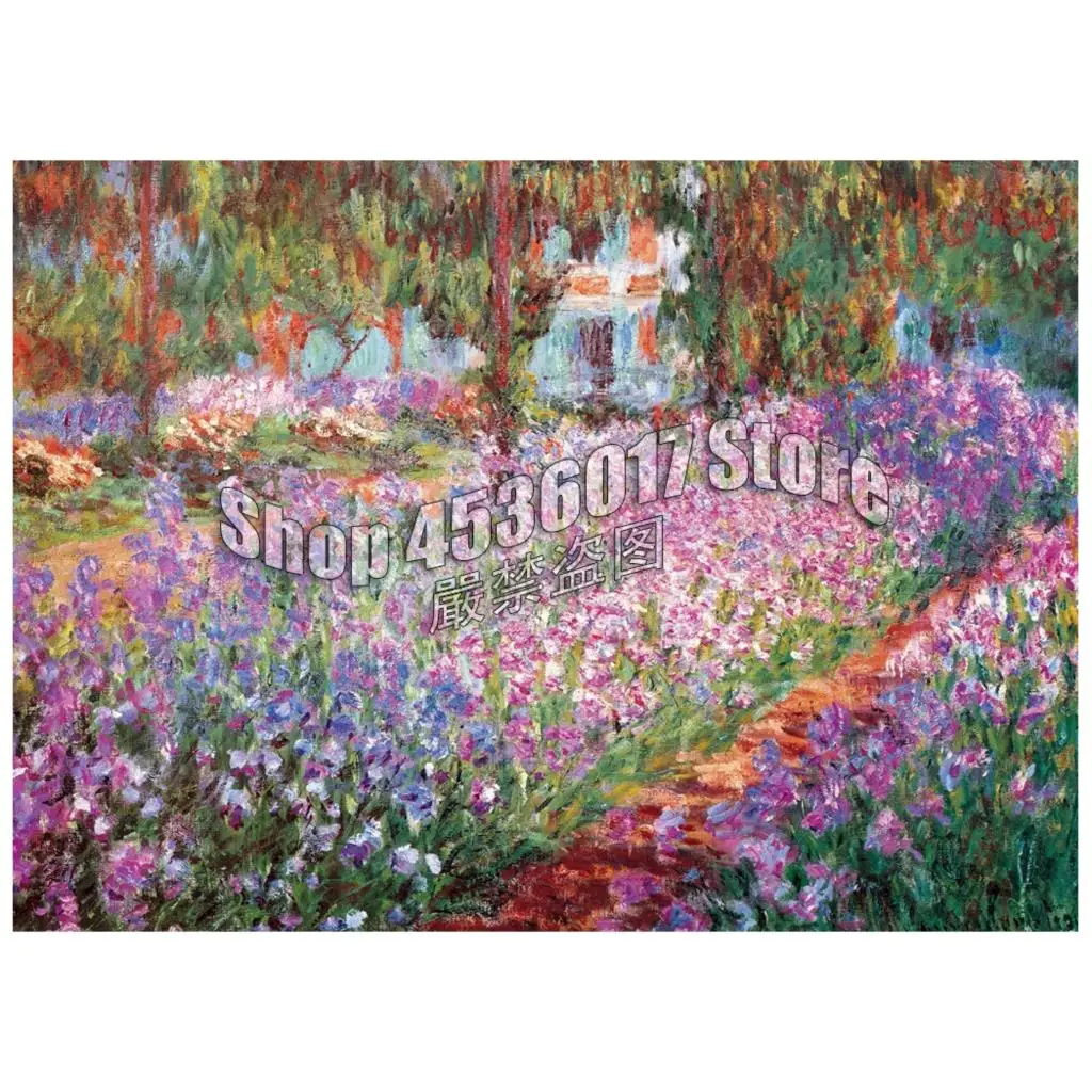 

Мозаика из страз Monet's Garden, полноразмерная вышивка для домашнего декора, поделки 5D, алмазная живопись «сделай сам», вышивка крестиком, вышивка цветами