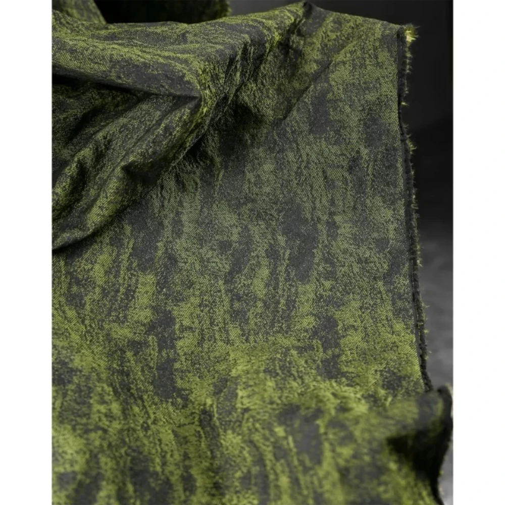 

Moss Green Black Jacquard Fabric Gradient Texture Jacket DIY Coat Windbreaker Wide Leg Pants Suit Designer Sewing Material Cloth