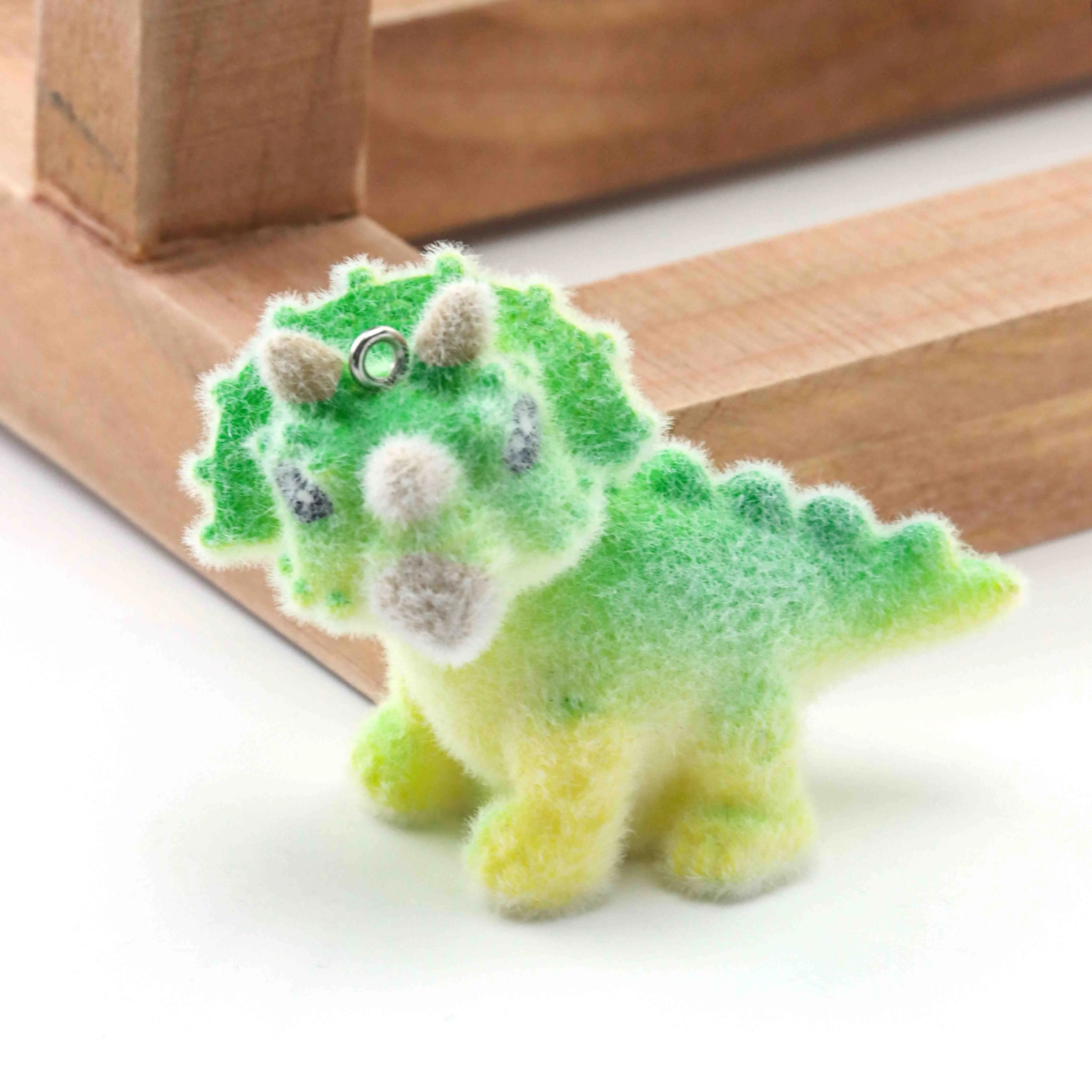 

10pcs Resin Flocking Cartoon Green Dinosaur DIY Pendant For Decorating School Bags Desktop Small Pendants And Accessories