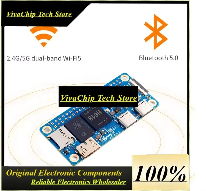 VoFSOrange Pi Zero 2 W 1/2/ 4GB RAM DDR4 Mini PC Allwinner H618 Orange Pi Zero 2W WiFi Bluetooth SBC Single Board Computer Zero