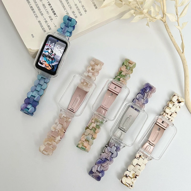 For Xiaomi Mi Band 7 Pro Strap Fashion Marble Resin Wristband Bracelet Miband 7 Pro Acrylic Hard Replacement Watchband Correa