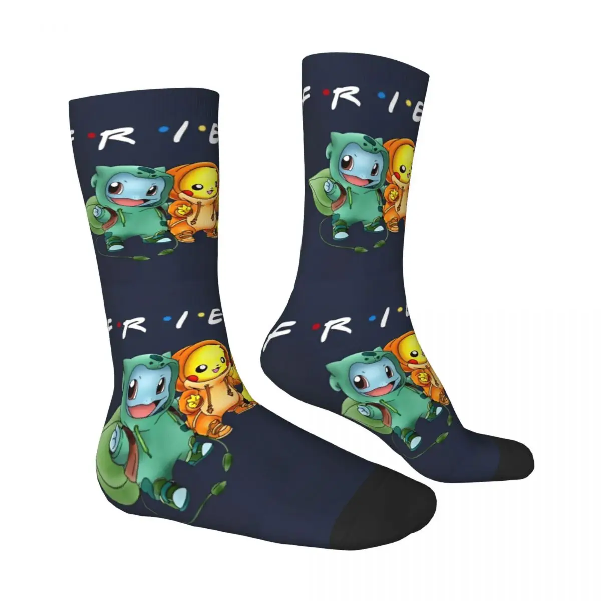 Chaussettes de Noël coordonnantes Pikachu pour hommes, bas vintage, design d'escalade d'hiver, cadeau de qualité, joyeux Noël