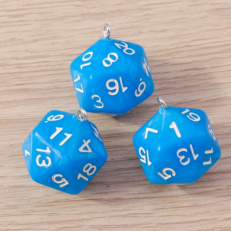 Tusember 5 Stück bunte Acryl-Würfel-Anhänger für DIY-Ohrringe, Halsketten, Schlüsselanhänger, Harz, DND RPG, Spiele, Würfel-Charms, Zubehör – Detail 5