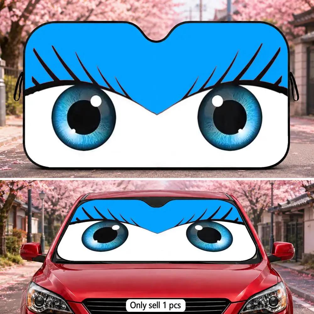 

Cute girl car eyes Sun Visor Car Front Window Windshield Sunshade Five-Layer Aluminum Foil UV Protector Heat Shield
