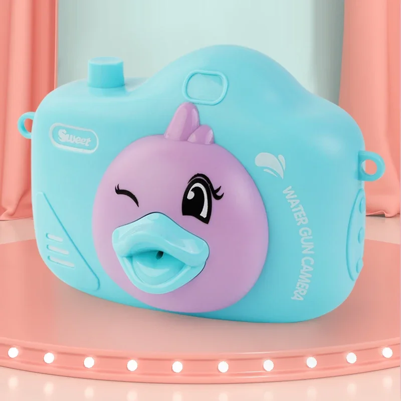Cartoon Camera Water Shooting Gun Toys Animal Duck Model Soaker Spray Blaster Outdoor Bath for Children Kids Gifts