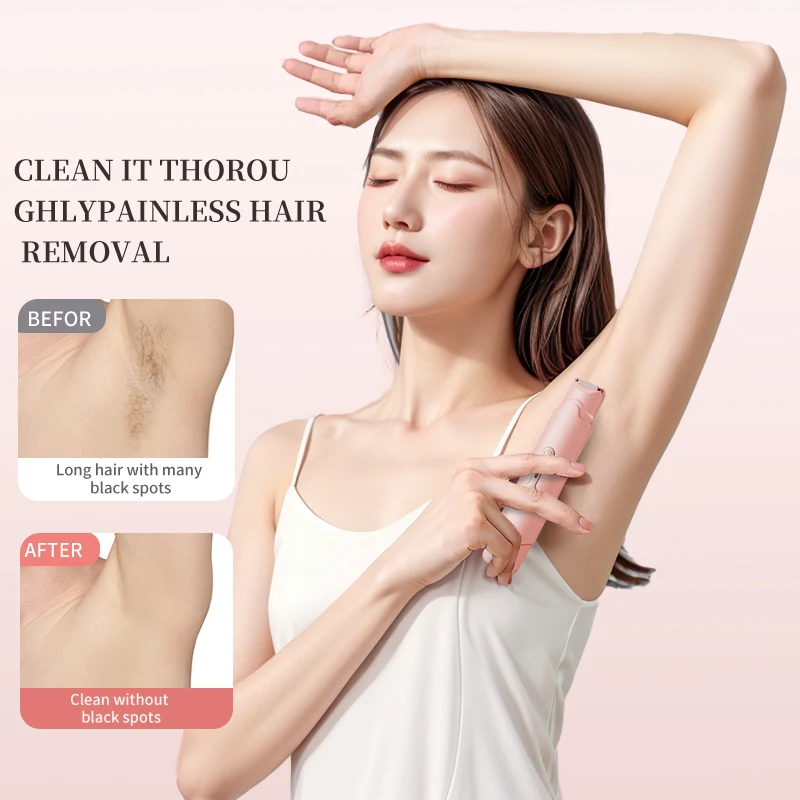 Multi-Function Epilator for Women Double Razor Head USB Rechargeable Face Beard Legs Body Underarm Bikini Electric Shaver
