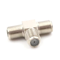 TV Aerial Freeview Virgin Media Silver Thread F Socket T Splitter Adaptor Cable Diamater 9mm Wholesale