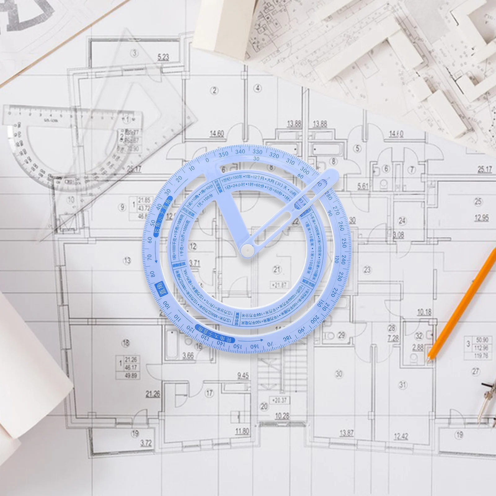 

360° Rotation Protractor Angle Engraved Drawing Ruler Measuring Tool Digital Display Geometry for Woodworking