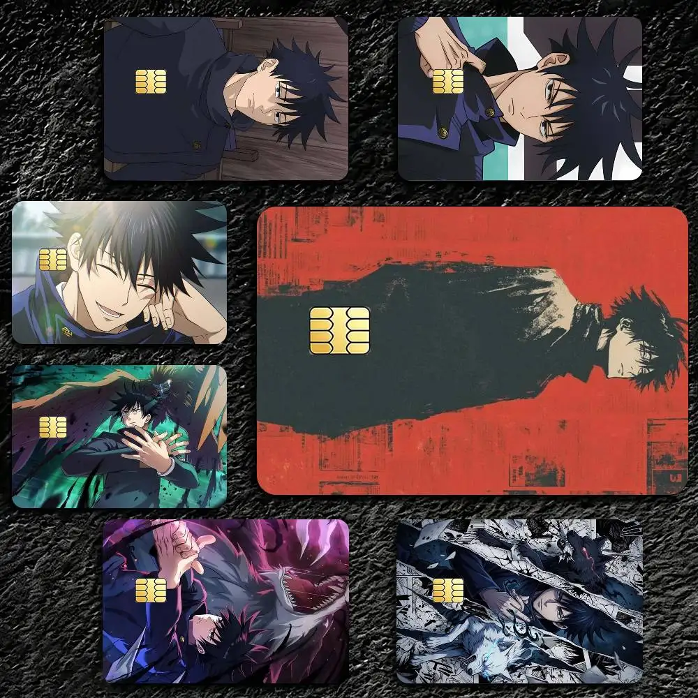 Cartoon Fushiguro Megumi Credit Card HD Stickers Premium matte film effectively prevents fingerprints and daily abrasion.
