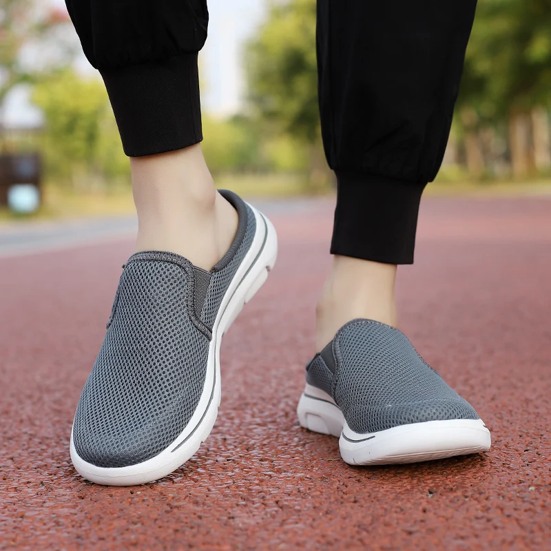 Men's Summer Mesh Half Slippers Breathable Slip-On Walking Shoes Lightweight Non-slip Casual Sport Mules for Couple 2026