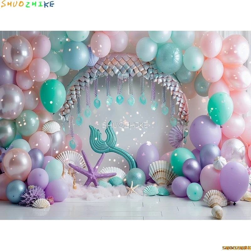 抽象的な写真の背景,熱気球,恐竜のバナー,誕生日パーティーの装飾,人魚の貝殻,ZI-02