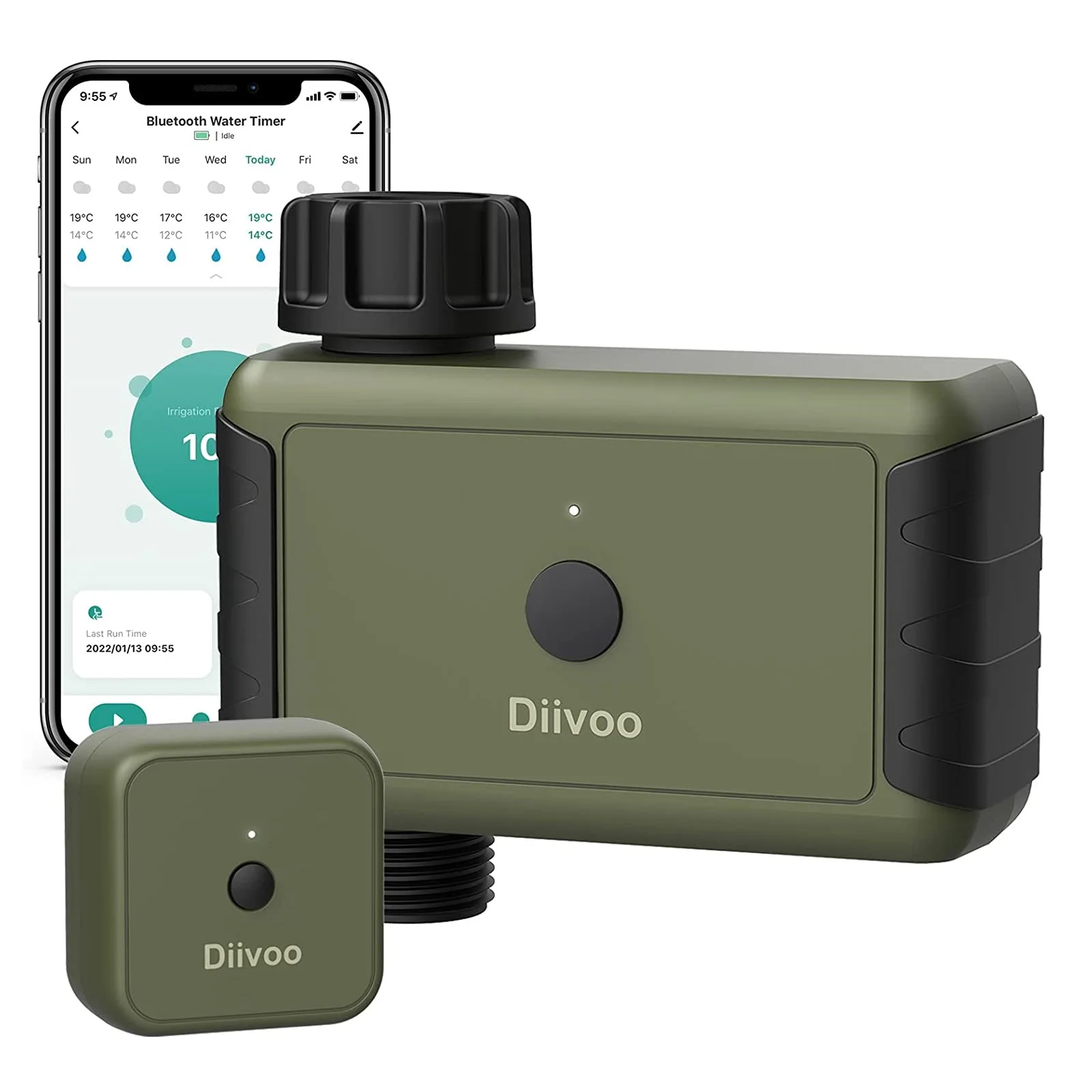 

Diivoo WiFi Remote Control Watering Timer with Hub Leak-Proof Design Garden Smart Automatic Irrigation Equipment for Garden Hose