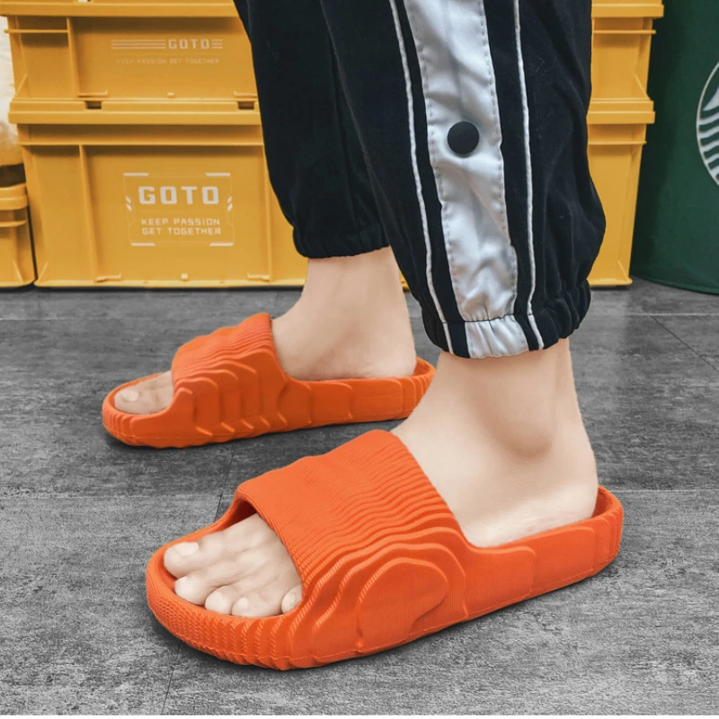 Soft Home Slippers Couple Summer Indoor Skid Proof Bathroom Slippers Sandals Hotel Solid Color Men Women Flip Flops Flat Shoes image 5