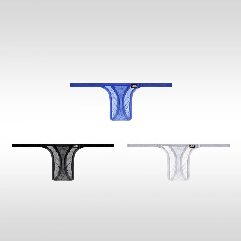 

3PCS Japanese-Style Men's Underwear Sexy Low-Rise Thong Ultra-Thin Transparent T-Back Briefs