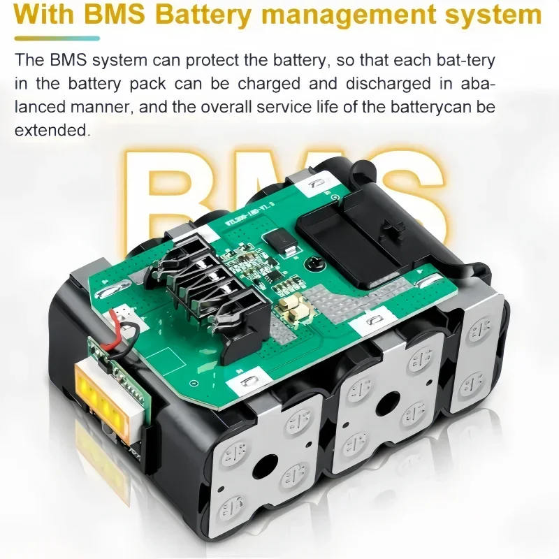 Dewei-Batterie Lithium-Ion de Remplacement avec Chargeur, Outil 18V, DCB184, DCB200, DCB182, DCB180, DCB33, DCB182, DC B201, DCB206