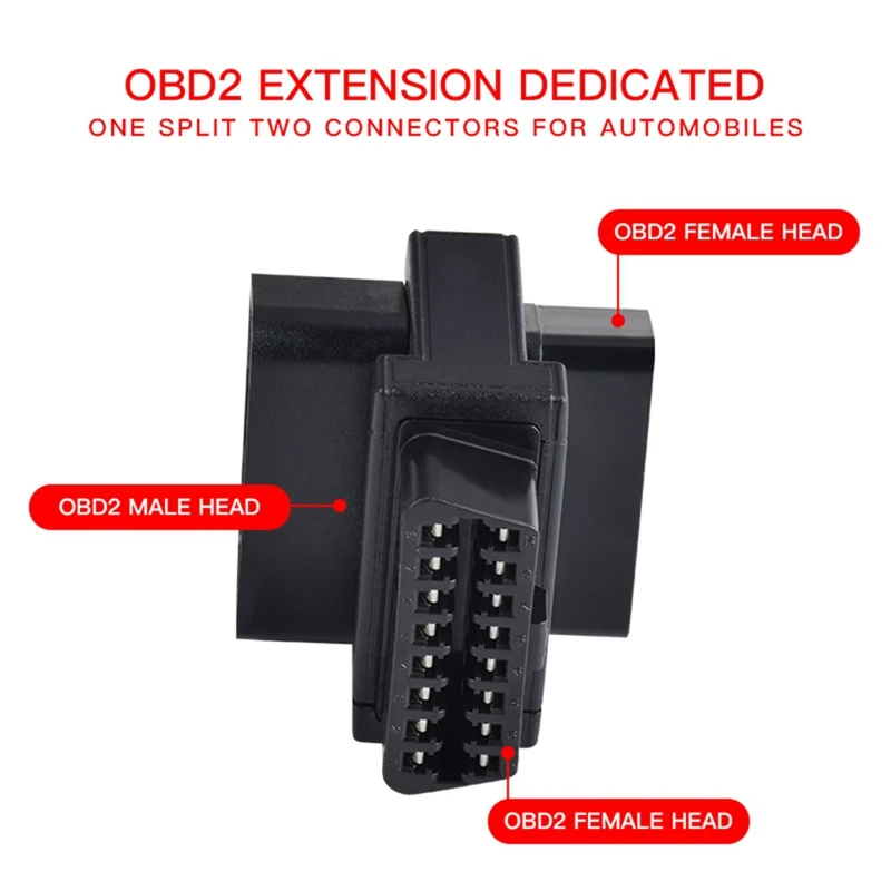 Car Mini OBD2 One Minute Two Extension Cable Automotive Universal 16-Pin Core Splitter Connected To Obd Devices