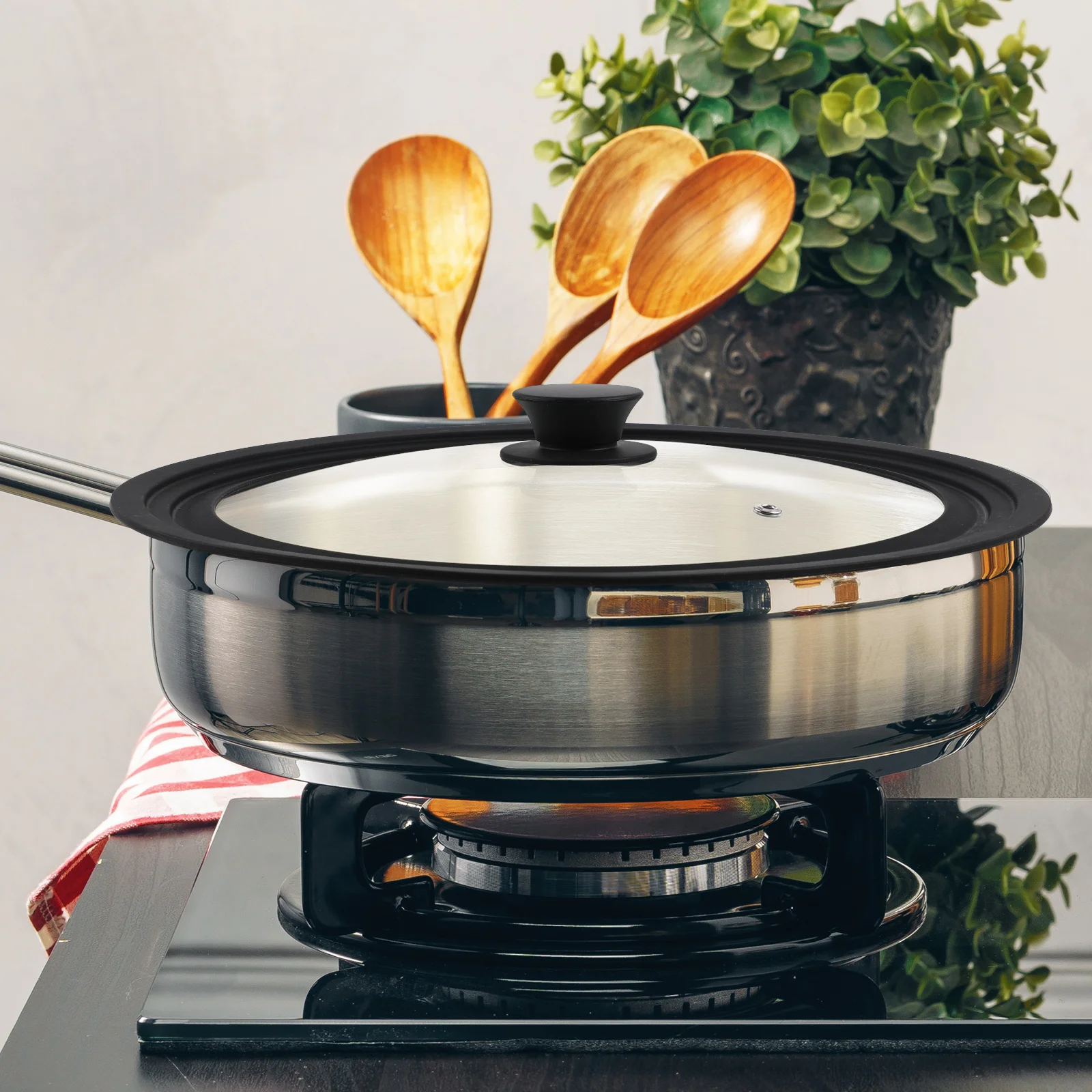 

Universal Pot Lid Pan Cover Covers for Cooking Frying Splatter Guard Saucepan Lids Pots Pans Clear Cookware