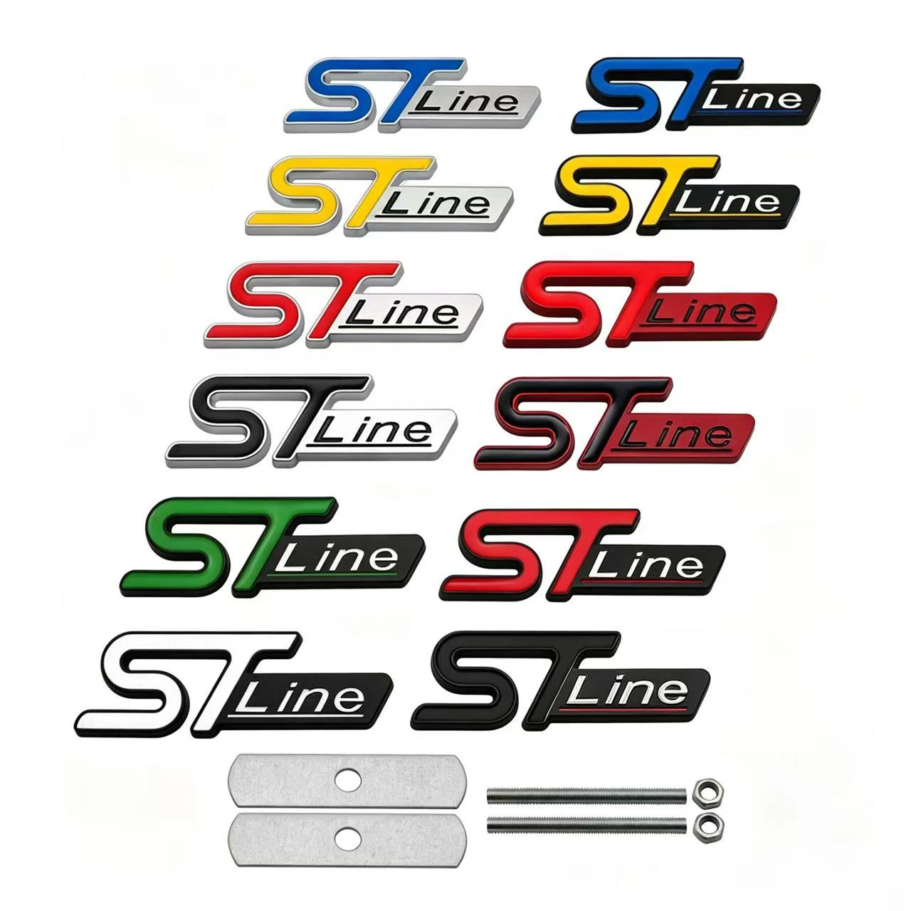 1Pcs Car STLine Metal Grille Trunk Emblem Sticker Accessory For FOCUS 2 3 MK7 MK8 MK5 MK6 Mondeo Fiesta Kuga MK3 Fusion view 3