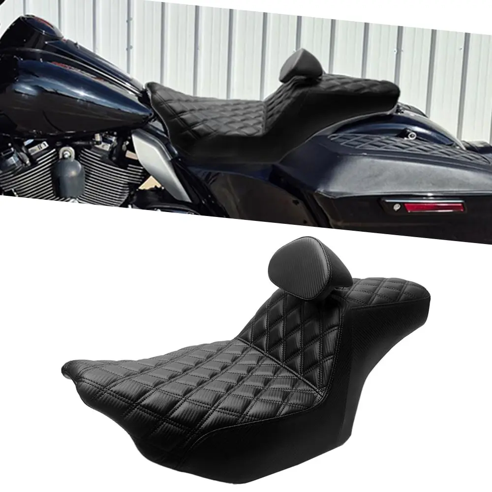 

Brand New Vintage Design Seat With Backrest For Harley Touring Fltrxst/Se Fltrx/L Flhxst/Se Flhxu/L Flhxlse/I 2023-2026 Black