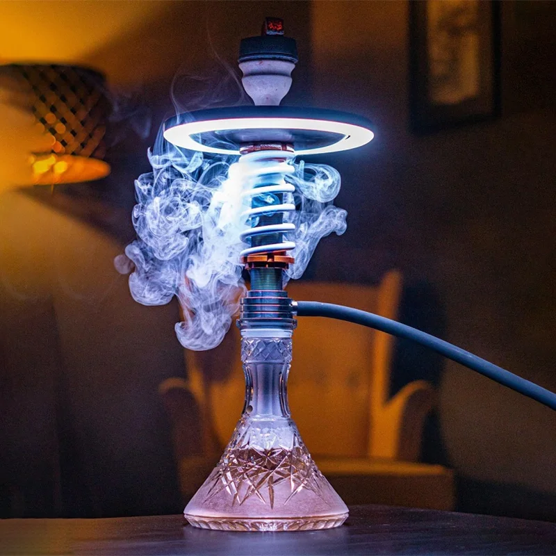 EVILSMOKING Colorful LED Hookah Lights Show Ring Shisha Lamp Magnet Adsorption with Remote Control Chicha Cachimba Accessories