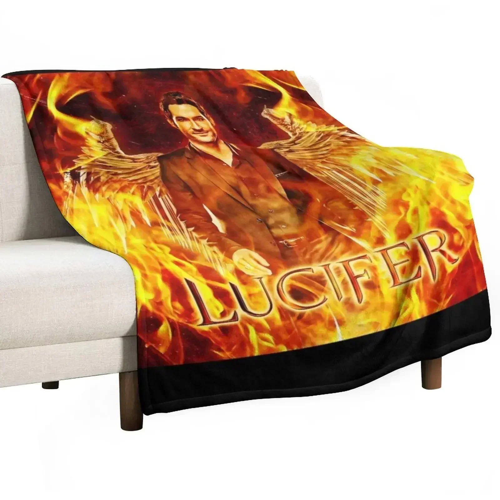 Lucifer Fire Design Throw Blanket Retros Decoratives Baby Polar Nap Blankets For Sofas Blankets