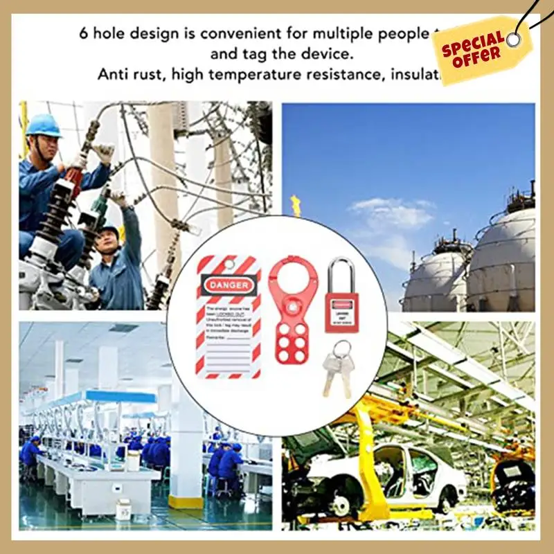 

Набор застежек навесных замков, замок выключательной коробки, конструкция с 6 отверстиями, защита от несанкционированного доступа для промышленного оборудования, скоба 1,5 дюйма/38 мм)