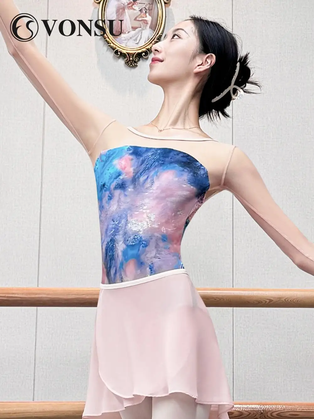 vonsu-high-end-ballet-gymnastics-suit-long-sve-me-splice-yoga-clothes-ballet-physical-fitn-orm-women's-dancewear