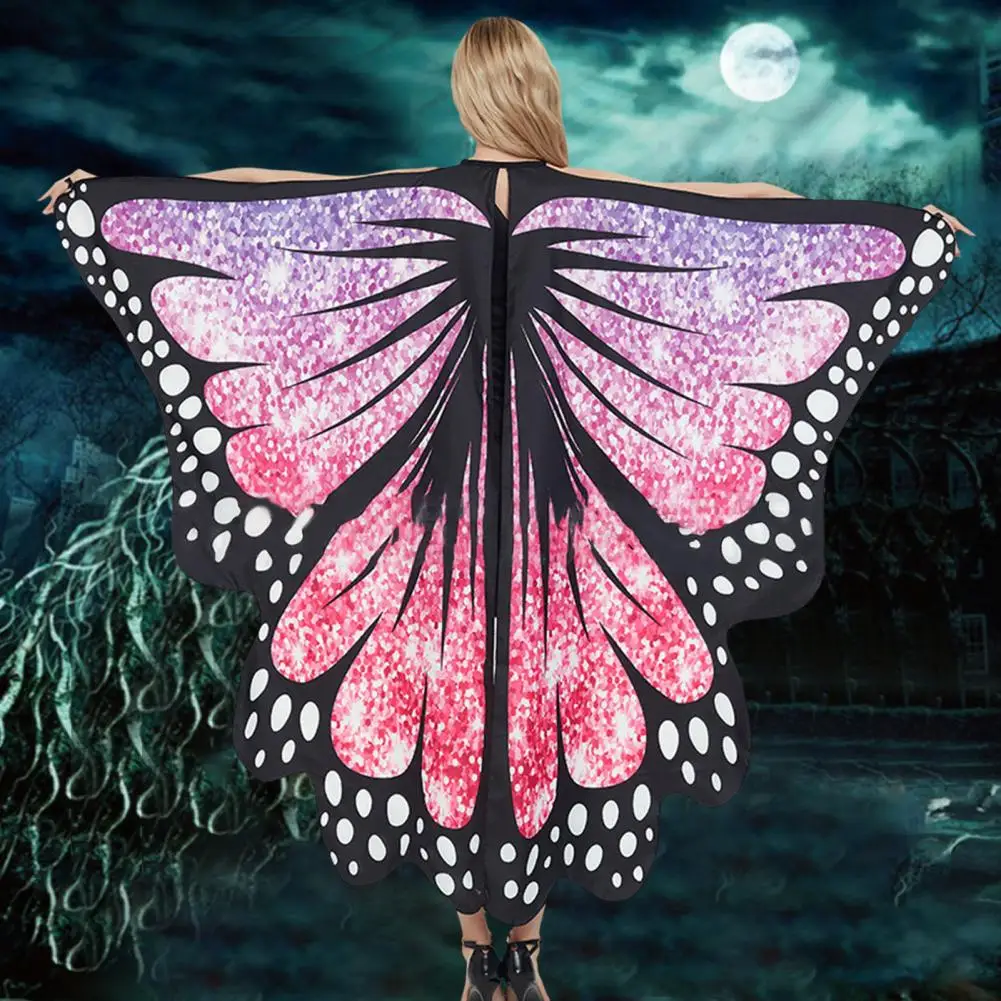 Starry Sky Print Butterflies Wing Adult Stage Performance Butterflies Shawl Butterfly Fairy Wing Halloween Party Cosplay Costume