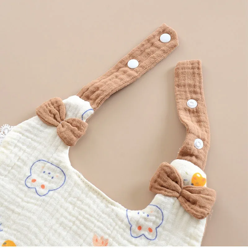 Simpatici bavaglini coreani per bambini, bandana in cotone con fiocco in pizzo, per neonate, morbidi e traspiranti, bavaglino sbavante regolabile per I