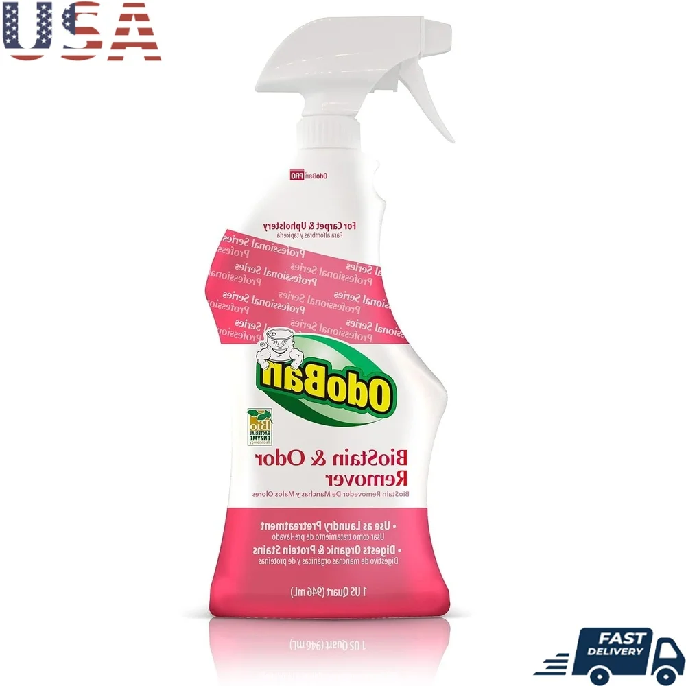 

Professional Biostain Odor Remover Spray 32oz Neutral pH Fast Acting Stain Digester Carpet Upholstery Food Spills Laundry