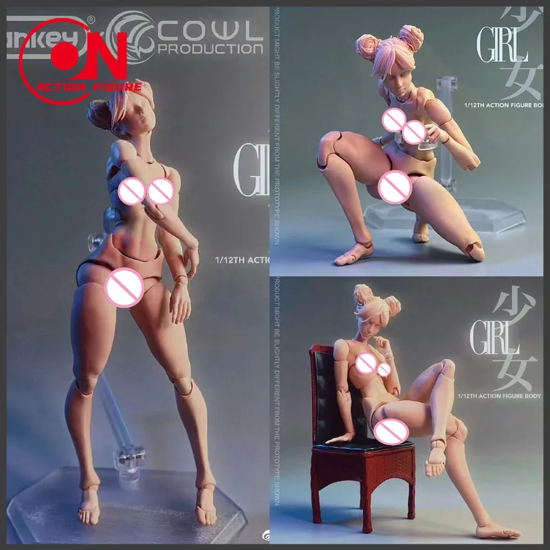 Original segunda edição romano x cowl 1/12 super flexível menina conjunta corpo 15.8cm soldado feminino figura de ação boneca corpo feminino