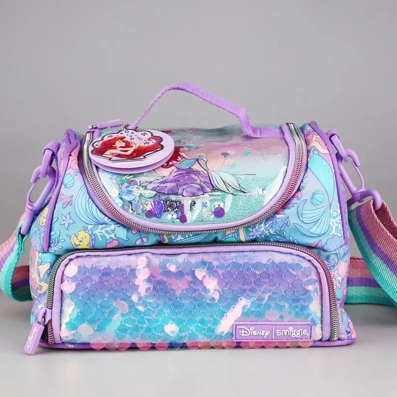 Disney Anime Figuras Schoolbag, Sereia Ariel, Pen Box, Almoço, Saco de Refeição, Caderno, Carteira, Mochila Decoração, Presentes Festival, Novo, 2022