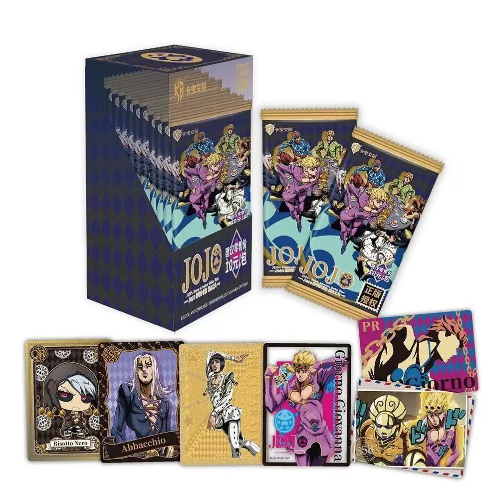 JoJo's Bizarre Adventure Collectible Trading Card Booster Box, Anime Character Rare Foil PR Cards, Hobby Collection Gift
