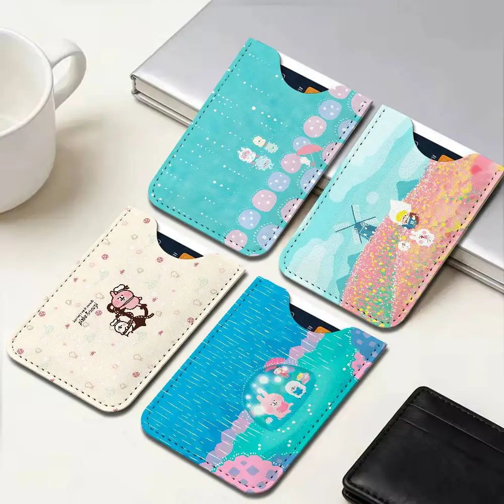K-Kanaheis Cute Men's Genuine Leather Mini Card Wallet, Ultra Thin Credit Portable Business Card & Transit Bus Card