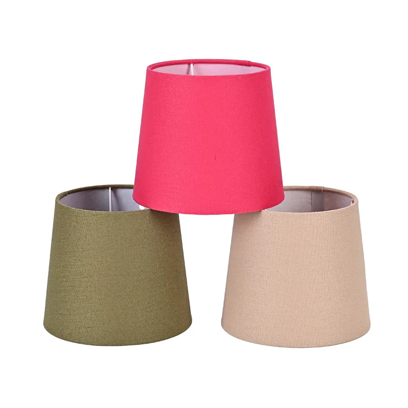 

E14 Круглая льняная ткань, настольная лампа, абажур, торшер, съемный абажур