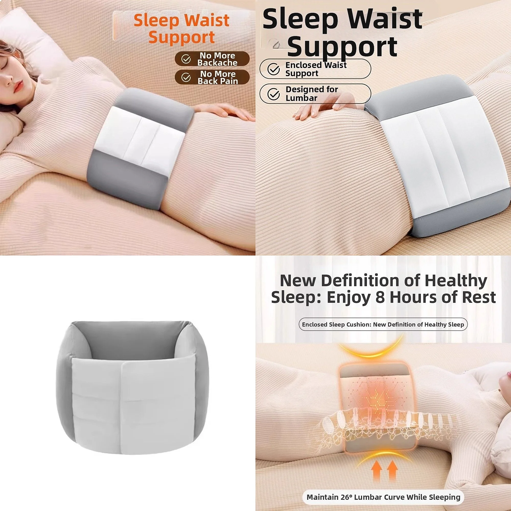 Comfortable Lumbar Support Pillow Waist Protection Intervertebral Disc Support Waist Support Pillow Warmth