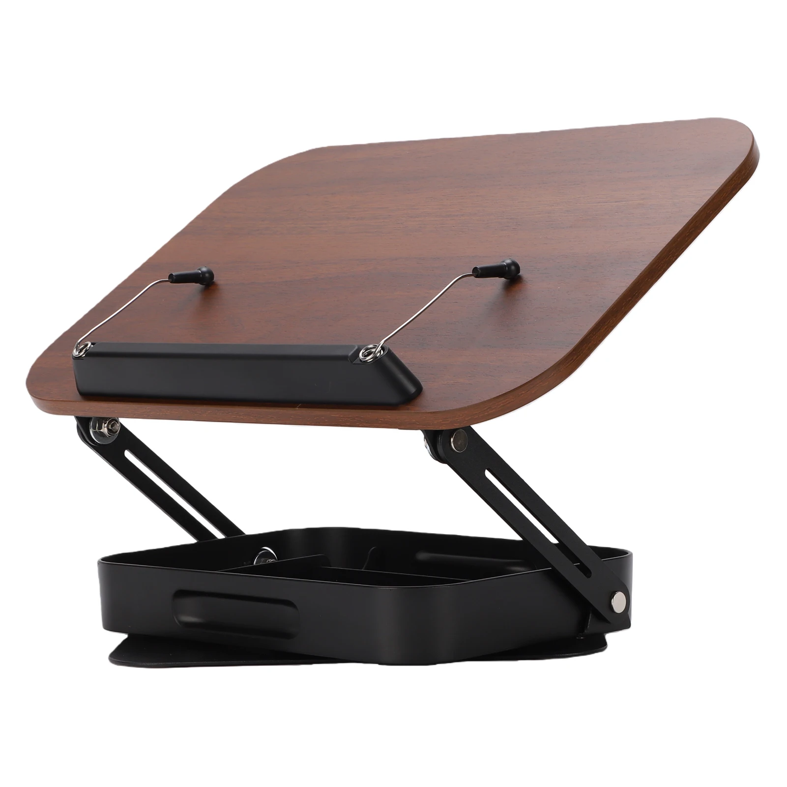 desktop-book-stand-for-reading-with-rotate-base-wooden-panel-page-clips-storage-compartments-foldable-and-angle-adjustable