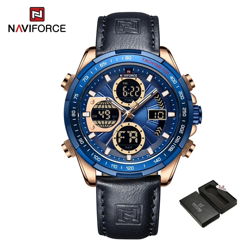 Neue NAVIFORCE Uhren für Männer Leder Herren Militär Sport Wasserdichte Uhr Quarz Armbanduhr Chronograph Männliche Uhr