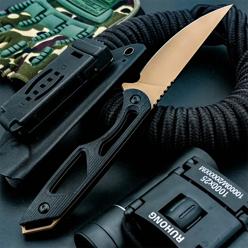 

Высококачественный многофункциональный спасательный нож с фиксированным лезвием для рыбалки на открытом воздухе, лезвие D2 с ручкой G10, режущий инструмент для ежедневного кемпинга