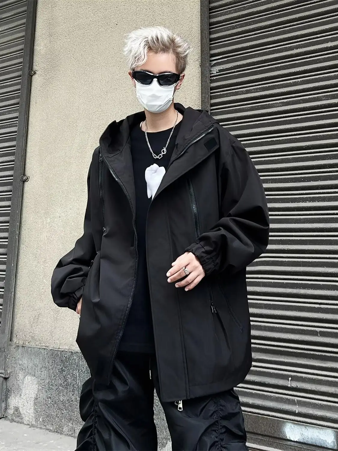 Chaqueta de Escalada para Exteriores, Diseño Otoño-Invierno, Estilo Japonés, Decoración con Cremallera, Sin Planchado