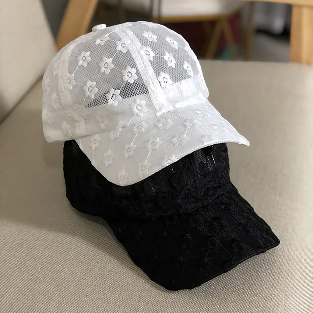 

1pc Lace Peaked Sunshade Cap Fashion Adjustable Baseball Hat Breathable UV Travel Outdoor Hat For Women Men